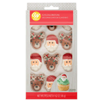 Wilton Santa and Reindeer Royal Icing Decorations, Pack of 12