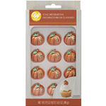 Wilton Shimmering Pumpkin Icing Decorations, Pack of 12