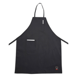 Winco BA-PBK 33" x 26" Bib Apron, Full Length, with 2 Pockets, Black