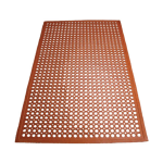 Winco Beveled Edge Rubber Floor Mat, Red, 3 Feet x 5 Feet