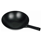 Winco Black Carbon Steel Wok, 14"