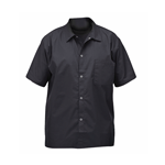 Winco Black Short Sleeve Chef Shirt - Medium