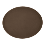 Winco Brown Oval Deluxe Fiberglass Tray, 26" x 22"