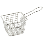 Winco Mini Stainless Steel Fry Basket, 4" x 3" x 3", rectangle