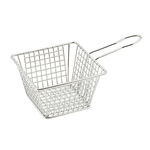 Winco Mini Fry Basket, 5" x 5" x 4", square, stainless steel, dishwasher safe
