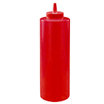 Winco Food Service Plastic Squeeze Bottle, Red - 24 oz