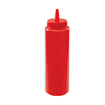 Winco Food Service Plastic Squeeze Bottle, Red - 8 oz
