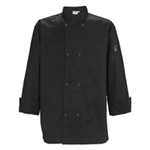 Winco Men's Tapered Fit Black Chef Jacket, Small