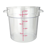 Winco PCRC-18 Clear Round Food Storage Container 12-1/4" x 14-1/8" x 12"H - 18 Qt.