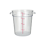 Winco PCRC-4 Clear Round Food Storage Container 7-3/8" x 8-1/2" x 8-1/4"H - 4 Qt.