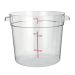 Winco PCRC-6 Clear Round Food Storage Container 9" x 10-3/8" x 7-3/4"H - 6 Qt.