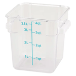 Winco PCSC-4C Square 4 Quart Food Storage Container, 7-1/8" x 8-5/8" x 7-1/4" H, Polycarbonate  