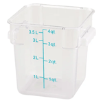 Winco PCSC-4C Square 4 Quart Food Storage Container, 7-1/8