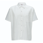 Winco Poly-Cotton Short Sleeved White Chef Shirt - Large