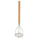 Winco Potato Masher Wooden Handle, Round - 4" x 18"