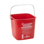 Winco PPL-6R Cleaning Bucket for Sanitizing Solution, 6 Qt., HDPE, Red