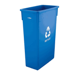 Winco PTC-23L 23 Gallon Blue Slender Trash Can