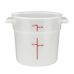 Winco 1-Quart Round White Polypropylene Food Storage Container PPRC-1W