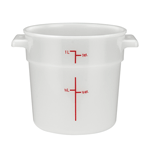Winco Round White Polypropylene Food Storage Container, 1 Quart