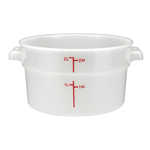 Winco 2-Quart Round White Polypropylene Food Storage Container PPRC-2W