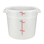 Winco Round White Polypropylene Food Storage Container, 6 Quart 