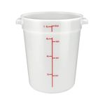 Winco 8-Quart Round White Polypropylene Food Storage Container PPRC-8W