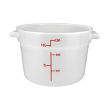 Winco 12-Quart Round White Polypropylene Food Storage Container PPRC-12W