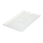 Winco SP7100C 1/1 Size Polycarbonate Food Pan Cover with Handle, Slotted