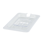 Winco SP7400C 1/4 Size Poly Ware Polycarbonate Food Pan Cover with Handle, Slotted