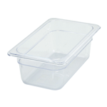 Winco SP7404 Poly-Ware Polycarbonate 1/4 Size Food Pan 3-1/2" High