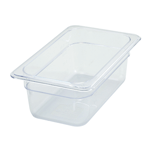 Winco SP7404 Poly-Ware Polycarbonate 1/4 Size Food Pan 3-1/2