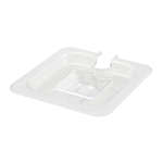 Winco SP7600C 1/6 Size Poly Ware Polycarbonate Food Pan Cover with Handle, Slotted