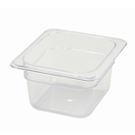 Winco SP7604 Poly-Ware Polycarbonate 1/6 Size Food Pan 3-1/2" High