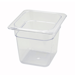 Winco SP7606 Poly-Ware Polycarbonate 1/6 Size Food Pan 5-1/2