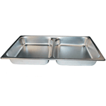 Winco SPFD2 S/S Divided Full-Size Steam Table Pan x 2-1/2