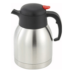 Winco S/S Body & Liner 1.5-Liter Carafe with Top Push Button