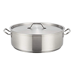 Winco SSLB-15 15 Quart Stainless Steel Brazier with Cover, Used Good Condition
