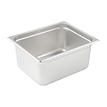 Winco Stainless Steel Half Size Anti Jam Steam Table Pan, 6" Deep