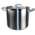 Winco Stainless Steel Stock Pot 80 Quart with Cover, Used Good Condition