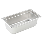 Winco Stainless Steel Third Size Anti Jam Steam Table Pan, 4" Deep