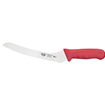 Winco Stal 9" Red Offset Bread Knife 