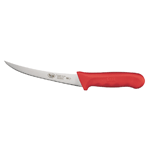 Winco Stal Red Boning Knife, 6" Flexible Curved Blade