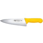 Winco Stal Yellow 8" Wide Cook's Knife 