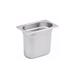 Winco Steam Table Pan 1/9 Size (6-3/4" x 4-1/4"x 6" High), 22-Gauge Anti-Jam 18/8 Stainless