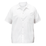 Winco Poly-Cotton Short Sleeved White Chef Shirt - Medium