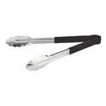 Winco Utility Tongs, Heavy Duty, with Vinyl Sleeve, 12"  Black