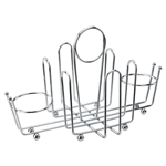 Winco WH-1 Chrome-Plated Cruet Rack for Salt/Pepper Shaker & Sugar Packets