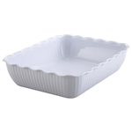 Winco White Deli Crock, 13" x 10" x 3"