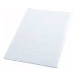 Winco White Polyethylene Cutting Board 1/2" Thick - 12" x 18"