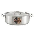 Winco 15 Quart Brazier with Cover, Stainless Steel